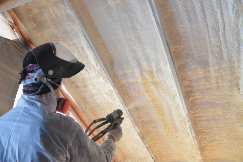 Installing spray foam insulation